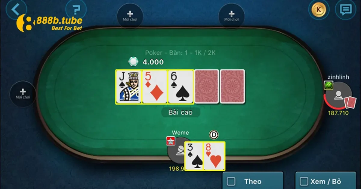 Hướng Dẫn Chơi Poker Online Dễ Hiểu Tại 888B